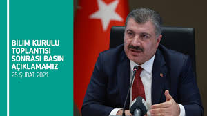 Okul tatil kararlarının açıklanmasının beklendiği bilim kurulu toplantısı saat 13.30'da başladı. 25 Subat 2021 Bilim Kurulu Toplantisi Sonrasi Basin Aciklamamiz Youtube