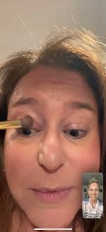 Daughter trying out makeup looks