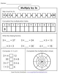 multiplication by 3s