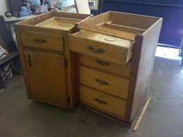 I took a pair of old base cabinets pulled from my brother's home renovation (free!!!). Old Base Cabinets Repurposed To Kitchen Island Hometalk