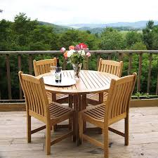 5 Pc Veranda Barbuda Round Teak Dining Set Westminster Teak Teak Patio Furniture Westminster Teak Garden Patio Furniture