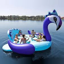 Discount Nbmbg 6 Personnes Gonflable Geant Paon Piscine Flotteur Ile Piscine Lac Pt Upsavvy Se