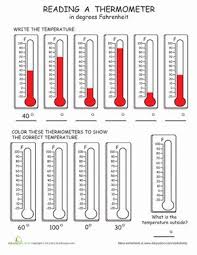 Reading The Thermometer Science Worksheets Second Grade Science First Grade Science