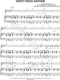 Lmfao Party Rock Anthem Sheet Music In F Minor Transposable Download Print Sku Mn0094728