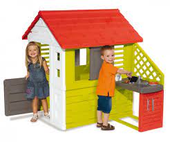 Smoby kids playhouse on stilts with slide and ladder review. Nature Playhouse Kitchen Outdoor Products Www Smoby Com