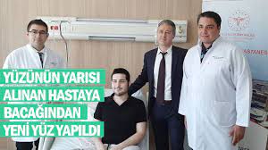 Yuzunun Yarisi Alinan Hastaya Bacagindan Yeni Yuz Yapildi