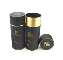 Gold Foil Stamping Wine Bottle Tube Packaging With Gold Neck
