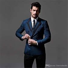 Maybe you would like to learn more about one of these? Two Pieces Blue Blazer Black Pant Double Breasted Wedding Mens Suits Peaked Lapel Custom Made Mens Tuxedos One Set Opp Bag From Foreverbridal 81 41 Dhgate Com