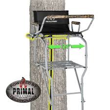Realtree Deluxe Extra Wide 15 Ft Steel Single Man Ladder Hunting Tree Stand With Jaw Walmart Com