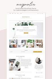 Introducing Magnolia Wordpress Theme For Creative Bloggers Entrepreneurs Elan Creative Co Blog Website Design Blog Design Inspiration Minimalist Wordpress Themes