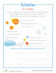 Haiku Syllables Worksheet Education Com Haiku Syllables Syllable Syllable Worksheet
