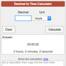 Decimal To Time Calculator