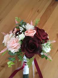 See preset engagement rings, wedding rings and diamond jewelry. Burgundy Blush Pink Ivory Round Bridal Bouquet Made By Me Flower Bouquet Wedding Wedding Flowers Roses Cheap Wedding Flowers