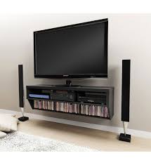 Black Tv Stand And Entertainment Console Wall Mount Entertainment Center Entertainment Center Media Console Diy