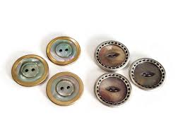 Vintage Mother of Pearl Coat Buttons with Metal Rim, Choose Style and and  Quantity, just over 7/8 inch