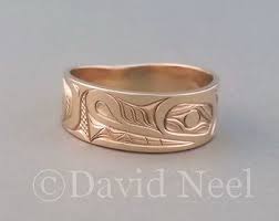 Wolf Ring 14k Gold Kwakiutl Gold Band Haida Gold Ring Native American Wedding Band Native Indian R Native American Wedding Rings Gold Rings Indian Rings