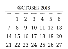 October 2018 Calendar Template With Holidays For Usa Uk And Australia Calendar Template Calender Template Free Calendar Template