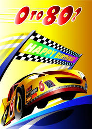 0 To 80 Race Car Crossing Happy Birthday Finish Line Age Specific Card Ad Ad Crossing Happy Car Race Race Cars Racing Finish Line