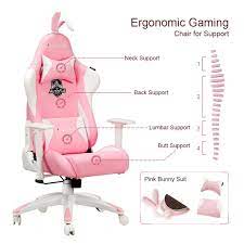 Autofull Pink Gaming Chair With Bunny Game Room Design Video Game Room Design Gaming Chair