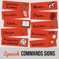 Classroom Commands Spanish Signs Classroom Commands Learning Spanish Spanish Language Learning