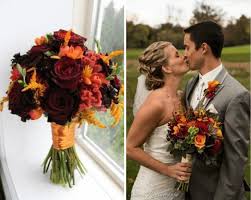 Just browse by the categories below to find certain flowers or bouquets by color and then in the categories page click on the image to see a larger view. Red And Burnt Orange Fall Wedding Bouquets Red Bridesmaid Dresses White Bridal Gown Colorsbridesmaid