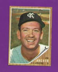 1962 Topps baseball card 433 Jim Archer Kansas City A's Max Meadows, VA EX+ 