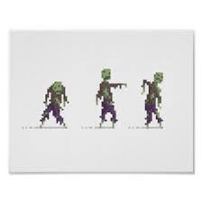 Zombies 8 Bit Pixel Art Poster Zazzle Com In 2020 Pixel Art Games Pixel Art Design Pixel Art Characters