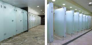 Bathroom glass partition designs for iffu. Freestanding Glass Cubicles The Design And Aesthetical Appearance Of A Glass Partition System Is An E Glass Bathroom Commercial Restroom Design Restroom Design