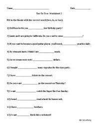 Commonly Confused Words And Homophones Too To Two Commonly Confused Words Homophones Words