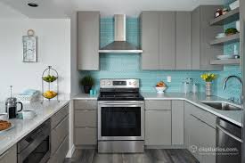 Kitchen cabinets and countertops kitchen cabinetry quartz countertops aqua kitchen kitchen decor kitchen design kitchen and bath showroom set up an appointment home reno. Modern Kitchen Design With Minimalist Slab Door Cabinets In Med Grayfinish And Aqua Teal Tiled Back Splash 1500x1000 Oc Roomporn