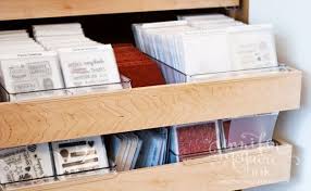 Take a peek into my craft room plans! Clear And Cling Stamp Storage Update Jennifer Mcguire Ink Craft Storage Organization Craft Room Storage Craft Room Organisation