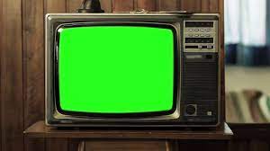 Old Tv Green Screen Slow Zoom In Shot Stock Footage Screen Slow Tv Green Objek Gambar Gambar Bergerak Gambar