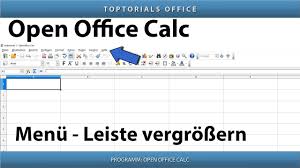 Wenn ich die seitenansicht aufrufe, steht über der tabelle der name tabelle1. Symbole Der Benutzeroberfache Vergrossern Openoffice Calc Youtube