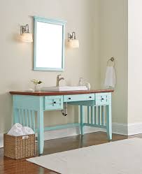 diy bathroom vanity made from a desk