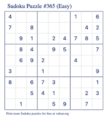 Crossword puzzles are for everyone. Free Printable Easy Sudoku With The Answer 365