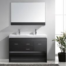 Shop 60, 72 inches and above bathroom vanities with tops/sinks (single/double). Virtu Usa Md 423 C Es Gloria 48 Double Square Sink White Ceramic Top Vanity In Espresso With Polished Chrome Faucet And Mirror Bathroom Vanity Bathroom Vanity Base Double Sink Bathroom Vanity