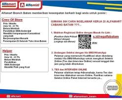 Check spelling or type a new query. Alfamart 1 Crew Of Lowongan Kerja Batam City Terbaru Facebook