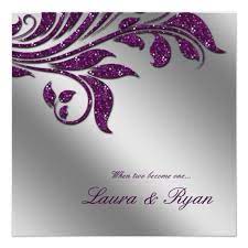 Autumn Wedding Invite Sparkle Leaf Purple Silver Zazzle Com Purple Wedding Invitations Fall Wedding Invitations Sparkle Wedding Invitations