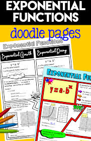 Exponential Functions Doodle Pages Exponential Functions Exponential Math Interactive