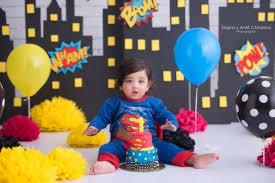 Birthday Cake For Baby Boy 1 Year India Superman Cake Smash Theme First Birthday Cake Smash Photography Shipra Amit Chhabra Photography New Del Smash Cake Photoshoot Cake Smash Cake Smash Theme