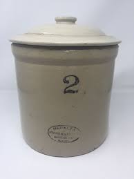 Medalta Potteries Medicine Hat Alberta Two Gallon Stoneware Crock With Lid Display Utensil Holder Food Storage Pickling Fermentation Stoneware Crock Utensil Holder Pottery
