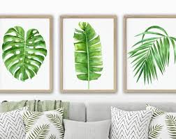 Banana Leaf Arte De La Pared Dormitorio Tropical Decoracion Etsy Tropical Bedrooms Green Bathroom Cactus Wall Art