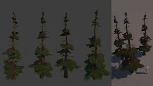 Stylized Handpainted Pine Tree 3d Model Fbx Tga 1 3d Tree Pine Tree Tree