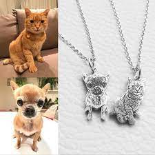 Customized Forever In My Heart Necklace Cat Necklace Silver Pet Necklace Personalized Cat Necklace