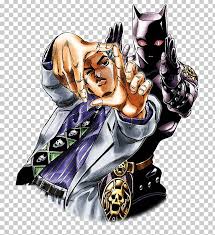 Jotaro is a delinquent who lives an ordinary life until the joestar family's old enemy, dio, returns. Yoshikage Kira Josuke Higashikata Jojo S Bizarre Adventure Stardust Crusaders Jotaro Kujo Png Clipart Free Png Download