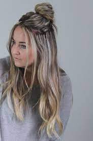 Quick 2 Minute Half Up Messy Bun Tutorial Long Hair Styles Easy Hairstyles For Long Hair Medium Hair Styles