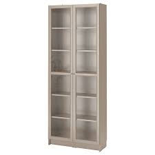 Grey ikea billy bookcases white etagere 3. Billy Bookcase With Glass Doors Grey Metallic Effect 80x30x202 Cm Ikea