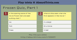 Page 2 this category is for trivia questions and answers related to frozen, as asked by users of funtrivia.com. Frozen Quiz Part 1
