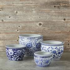 Baskets, pots, window boxes & saucers. Blue White Ceramic Planter Extra Large Williams Sonoma