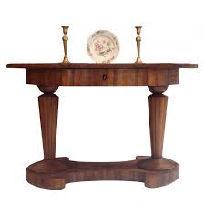 Josef Danhauser Table Biedermeier Table Fluted Columns Walnut Veneer